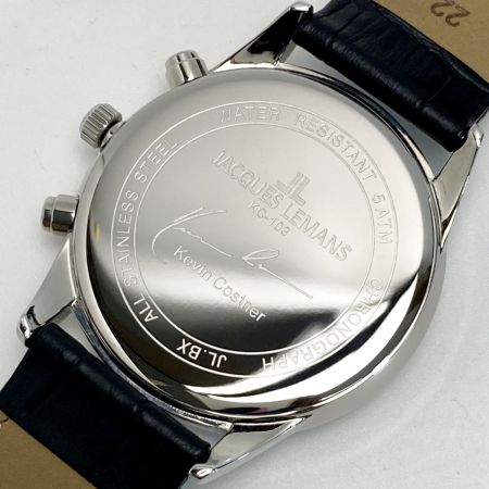  JACQUES LEMANS ジャックルマン ケビンコスナー コレクション クロノグラフ KC-103 ホワイト クォーツ メンズ 腕時計