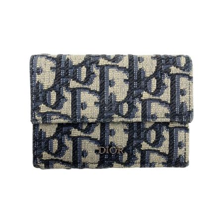  Christian Dior クリスチャンディオール トロッター 10-BO-0222 ネイビー 3つ折り財布