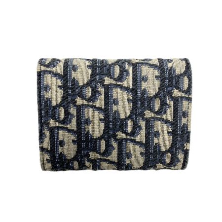  Christian Dior クリスチャンディオール トロッター 10-BO-0222 ネイビー 3つ折り財布