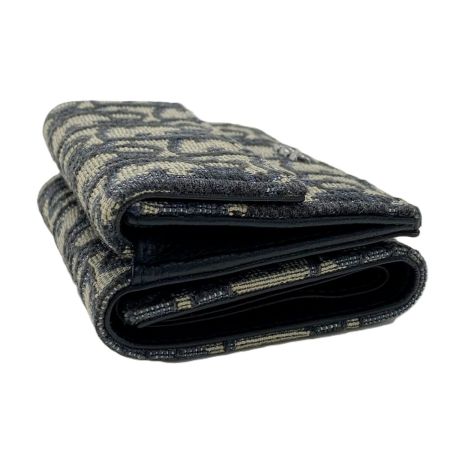  Christian Dior クリスチャンディオール トロッター 10-BO-0222 ネイビー 3つ折り財布