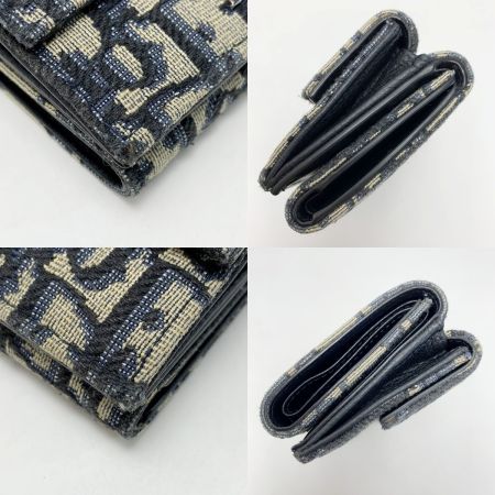  Christian Dior クリスチャンディオール トロッター 10-BO-0222 ネイビー 3つ折り財布