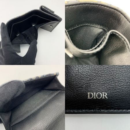  Christian Dior クリスチャンディオール トロッター 10-BO-0222 ネイビー 3つ折り財布