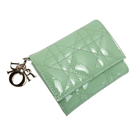  Christian Dior クリスチャンディオール カナージュ ロータスウォレット 97-MA-0224 パステルミント ３つ折り財布