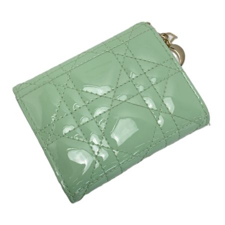  Christian Dior クリスチャンディオール カナージュ ロータスウォレット 97-MA-0224 パステルミント ３つ折り財布