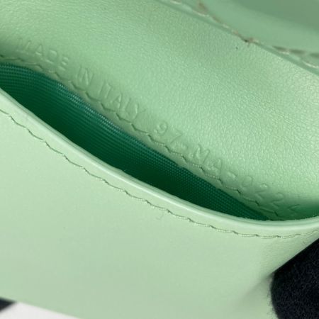  Christian Dior クリスチャンディオール カナージュ ロータスウォレット 97-MA-0224 パステルミント ３つ折り財布