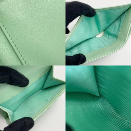  Christian Dior クリスチャンディオール カナージュ ロータスウォレット 97-MA-0224 パステルミント ３つ折り財布