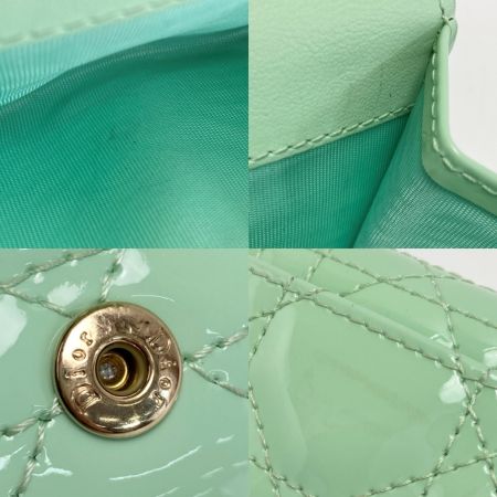  Christian Dior クリスチャンディオール カナージュ ロータスウォレット 97-MA-0224 パステルミント ３つ折り財布