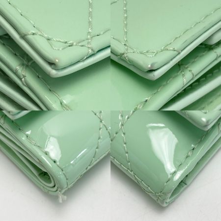  Christian Dior クリスチャンディオール カナージュ ロータスウォレット 97-MA-0224 パステルミント ３つ折り財布