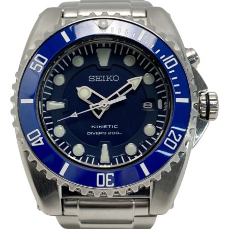  SEIKO セイコー キネティック ダイバー200ｍ 5M62-0BL0 ブルー メンズ 腕時計 KINETIC
