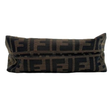  FENDI フェンディ アクセサリーポーチ ズッカ ブラウン×ライトピンク キャンバス×レザー