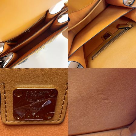  MCM エムシーエム パトリシア ショルダーバッグ ブラウン レザー