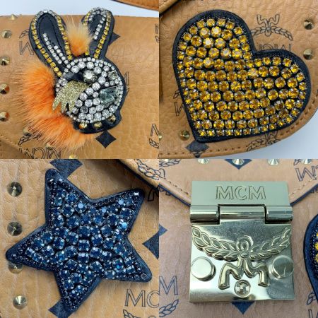  MCM エムシーエム パトリシア ショルダーバッグ ブラウン レザー