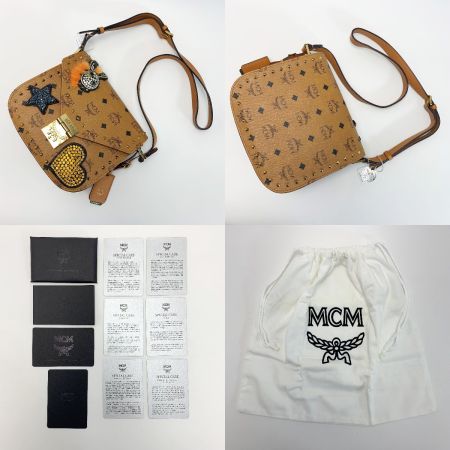  MCM エムシーエム パトリシア ショルダーバッグ ブラウン レザー