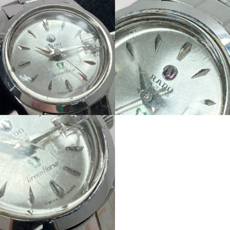  RADO ラドー グリーンホース デイト 25石 シルバー 自動巻き レディース 腕時計 Green Horse