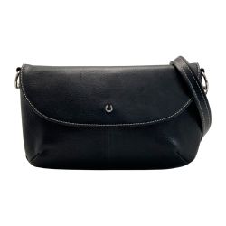 ☆☆ Somes Saddle ソメスサドル フラップ ショルダーバッグ ブラック レザー 蹄鉄 Bランク