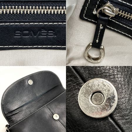  Somes Saddle ソメスサドル フラップ ショルダーバッグ ブラック レザー 蹄鉄