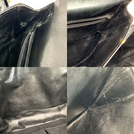  CELINE セリーヌ クロコ型押パテント レザー ゴールド馬車金具 ブラック ショルダーバッグ