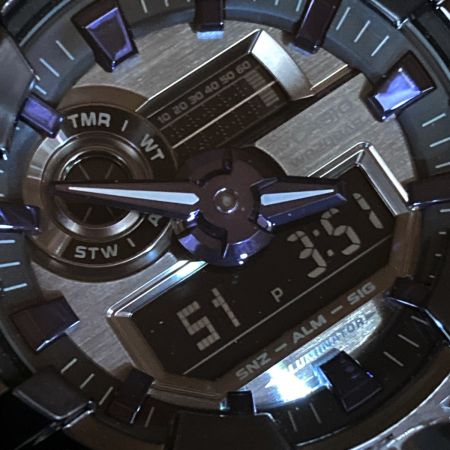  CASIO カシオ G-SHOCK メタルカバード アナデジ GM-700P-6AJF ダークパープル クォーツ メンズ 腕時計