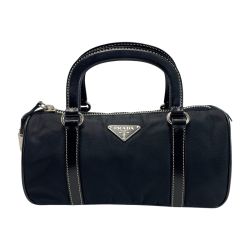 ☆☆ PRADA プラダ ハンドバッグ 三角ロゴプレート BL0171 ブラック 袋有 Bランク