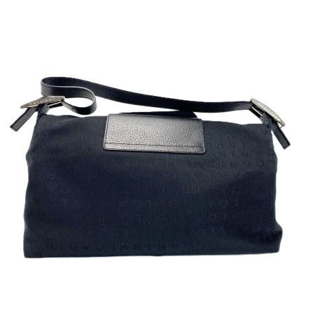  BVLGARI ブルガリ ワンショルダーバッグ ロゴマニア ブラック キャンバス レディース