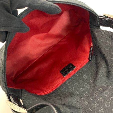  BVLGARI ブルガリ ワンショルダーバッグ ロゴマニア ブラック キャンバス レディース