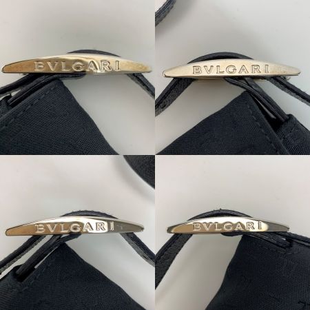  BVLGARI ブルガリ ワンショルダーバッグ ロゴマニア ブラック キャンバス レディース