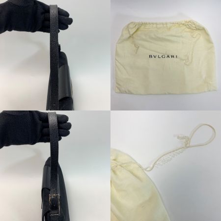  BVLGARI ブルガリ ワンショルダーバッグ ロゴマニア ブラック キャンバス レディース