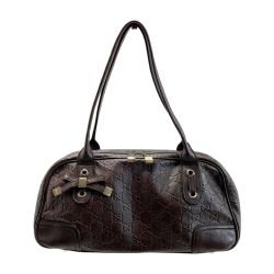 ☆☆ GUCCI グッチ リボン・プリンシー 161720 ブラウン ハンドバッグ Bランク