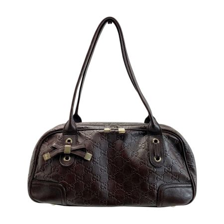  GUCCI グッチ リボン・プリンシー 161720 ブラウン ハンドバッグ