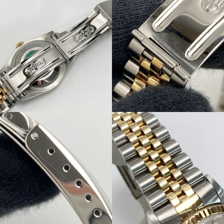 ROLEX ロレックス デイトジャスト 10Pダイヤ YG×SS 16233G シャンパン 自動巻き メンズ 腕時計
