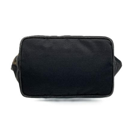  FENDI フェンディ ロゴ ミニトートバッグ ブラック ナイロン キャンバス ハンドバッグ