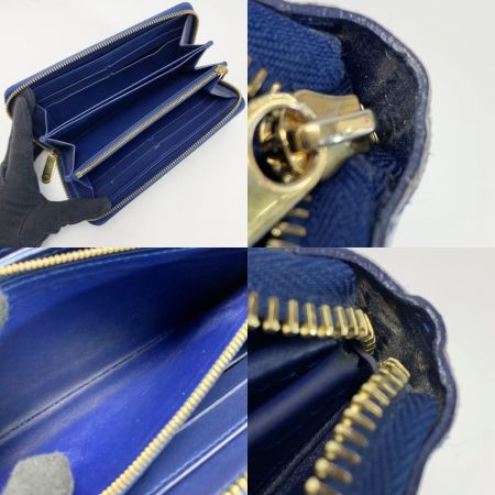  LOUIS VUITTON ルイヴィトン イカットフラワー ジッピーウォレット M90018 ネイビー 長財布 ゴールド金具