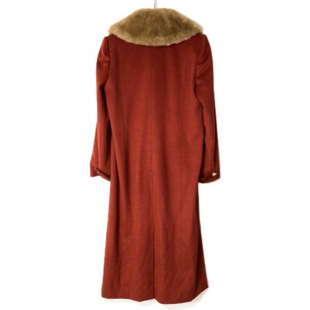  CELINE セリーヌ チェスターコート ファー付き レッド SIZE 38 レディース 記名有り