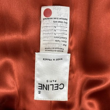  CELINE セリーヌ チェスターコート ファー付き レッド SIZE 38 レディース 記名有り