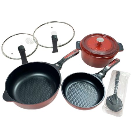  Bellfina ダイヤモンドパン グランドセット マルチパン ミニフライパン 無水調理鍋 ガラス蓋 スプーンターナー A-77240