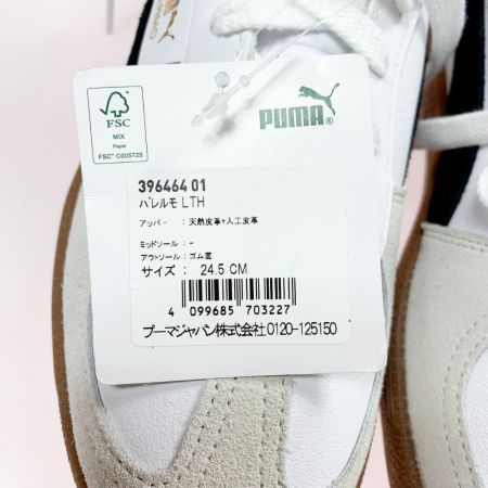  PUMA プーマ パレルモ レザー 396464-01  ホワイト×ブラック スニーカー SIZE 24.5cm