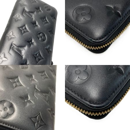  LOUIS VUITTON ルイヴィトン モノグラム・エンボス ジッピー・ウォレット ノワール M81510 ノワール 財布 箱 袋有