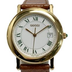 ☆☆ GUCCI グッチ ローマン文字盤 デイト 7200M ホワイト クォーツ メンズ 腕時計 Bランク
