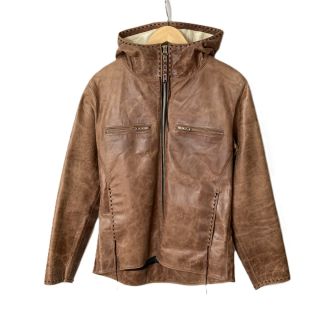 RED MOON レッドムーン レザージャケット フード付き Number One Leathers ブラウン 馬革 SIZE 38 メンズ RED MOON レッドムーン レザージャケット フード付き Number One