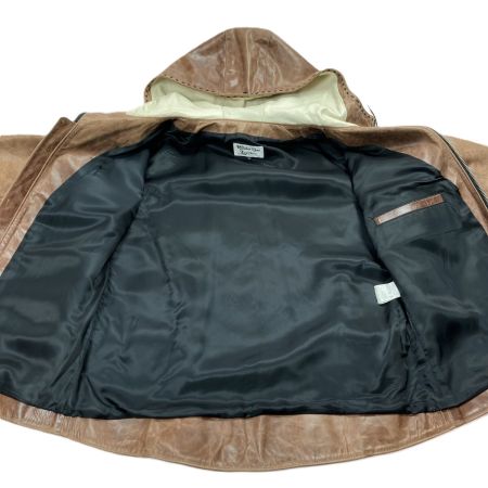  RED MOON レッドムーン レザージャケット フード付き Number One Leathers ブラウン 馬革 SIZE 38 メンズ