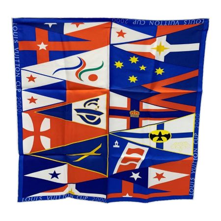  LOUIS VUITTON ルイヴィトン ルイヴィトンカップ 2000 ブルー×ホワイト×レッド シルク100%