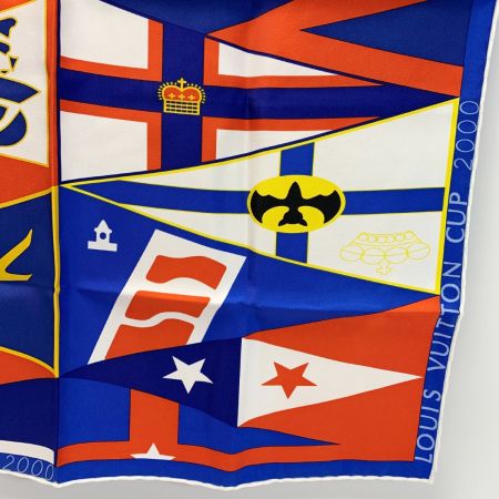  LOUIS VUITTON ルイヴィトン ルイヴィトンカップ 2000 ブルー×ホワイト×レッド シルク100%