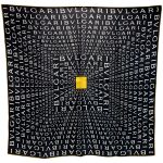 ☆☆ BVLGARI ブルガリ 総ロゴ  ブラウン シルク100% Bランク