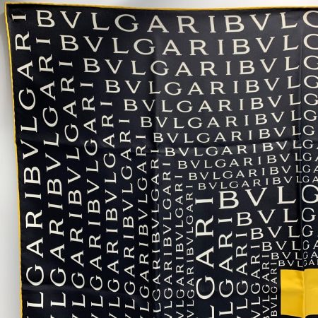  BVLGARI ブルガリ 総ロゴ  ブラウン シルク100%