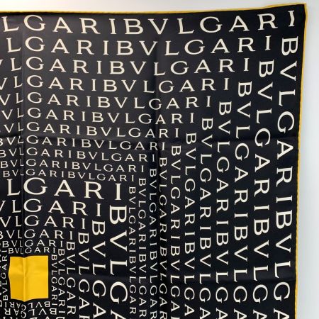  BVLGARI ブルガリ 総ロゴ  ブラウン シルク100%