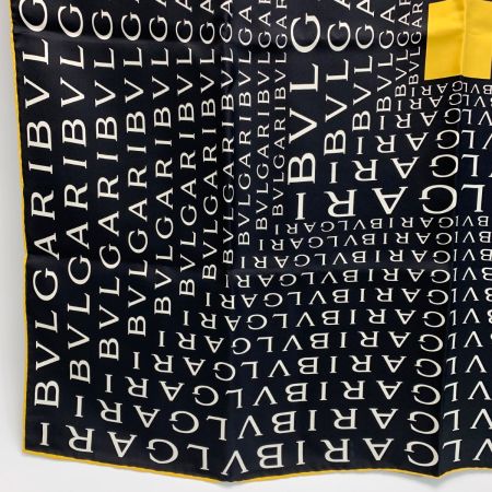  BVLGARI ブルガリ 総ロゴ  ブラウン シルク100%
