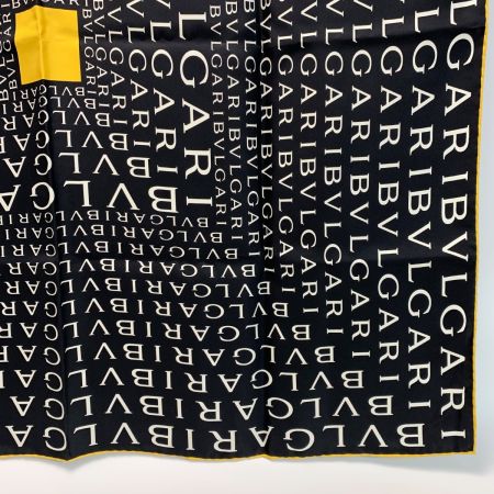  BVLGARI ブルガリ 総ロゴ  ブラウン シルク100%