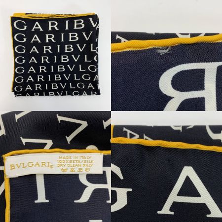  BVLGARI ブルガリ 総ロゴ  ブラウン シルク100%