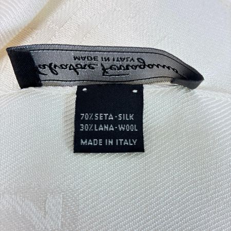 Salvatore Ferragamo サルヴァトーレフェラガモ ストール ガンチーニ総柄 アイボリー シルク70％ ウール30％