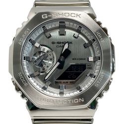 ☆☆ CASIO カシオ G-SHOCK FINE METALLIC SERIES GM-2100YM-8AJF シルバー クォーツ メンズ 腕時計 Aランク